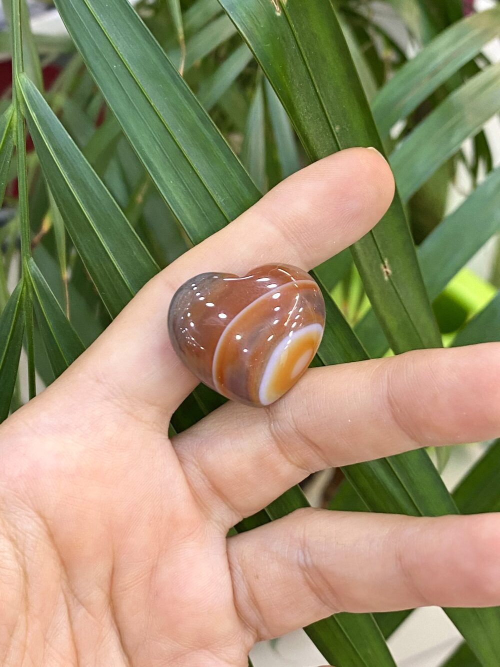 Akik Doğal Taş Kalp Obje