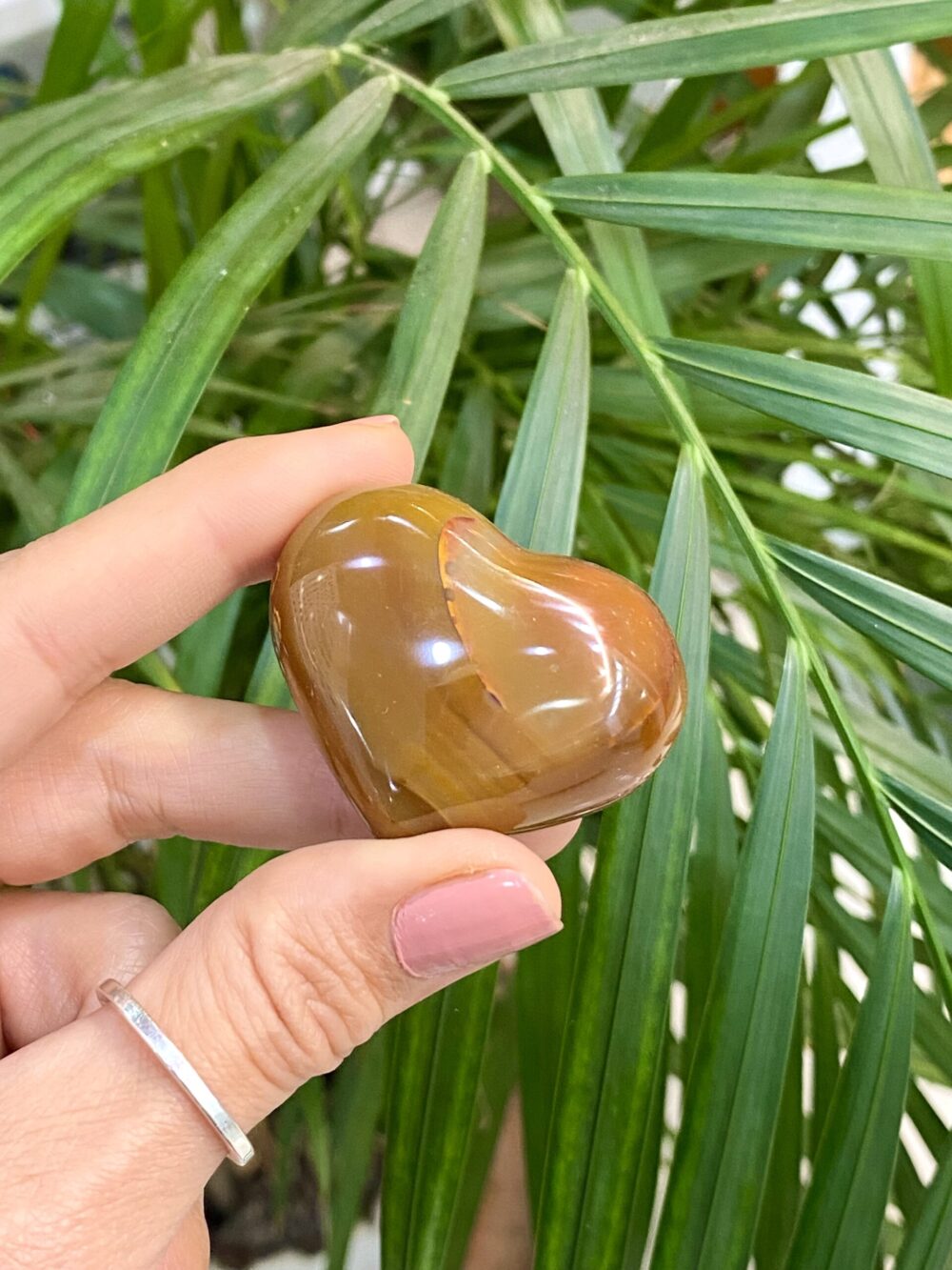 Akik Doğal Taş Kalp Obje