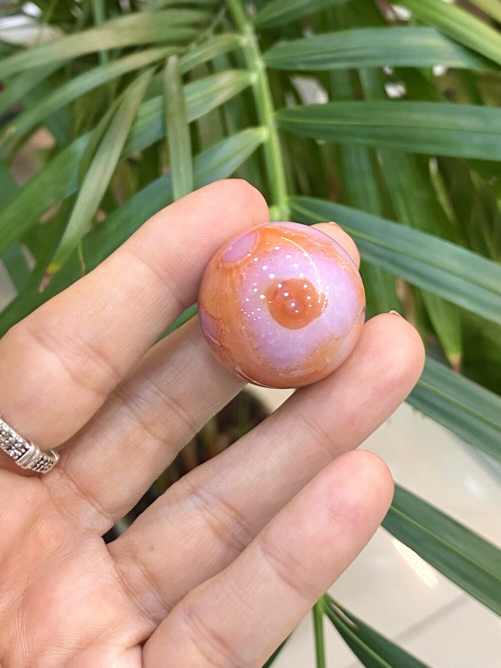 Akik Doğal Taş Turuncu/Pembe Küre