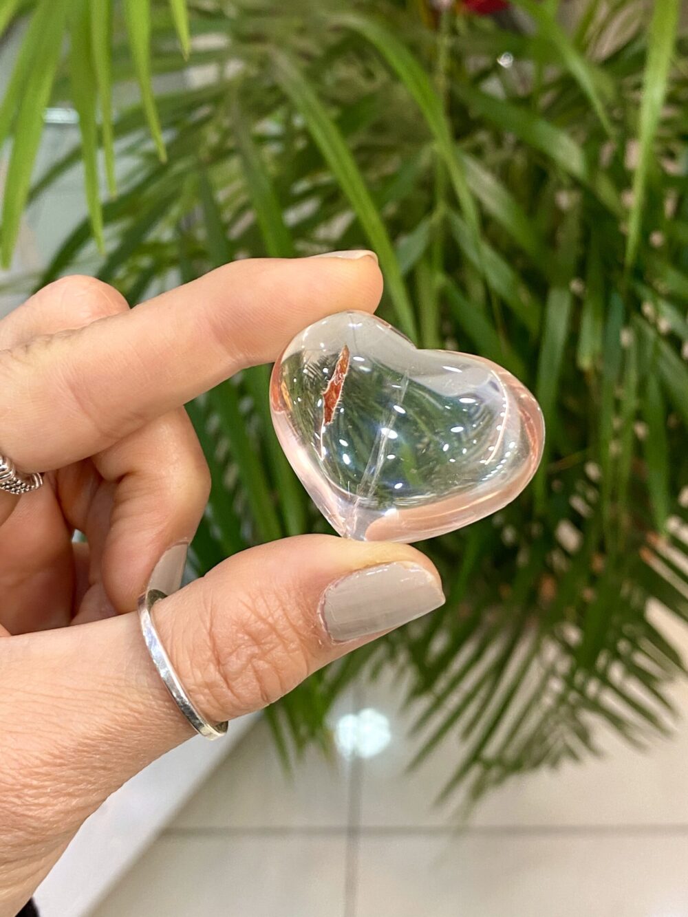 Kristal Kuvars Doğal Taş Kalp Obje