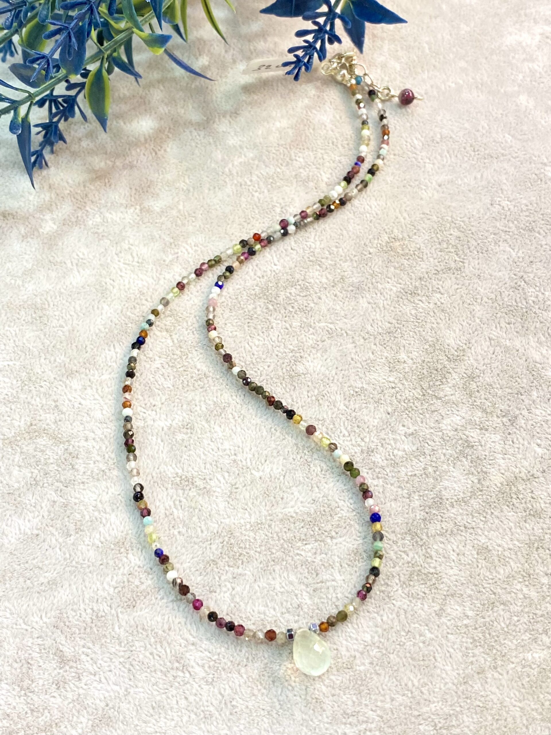 Prinayt Mix Natural Stone Silver Necklace