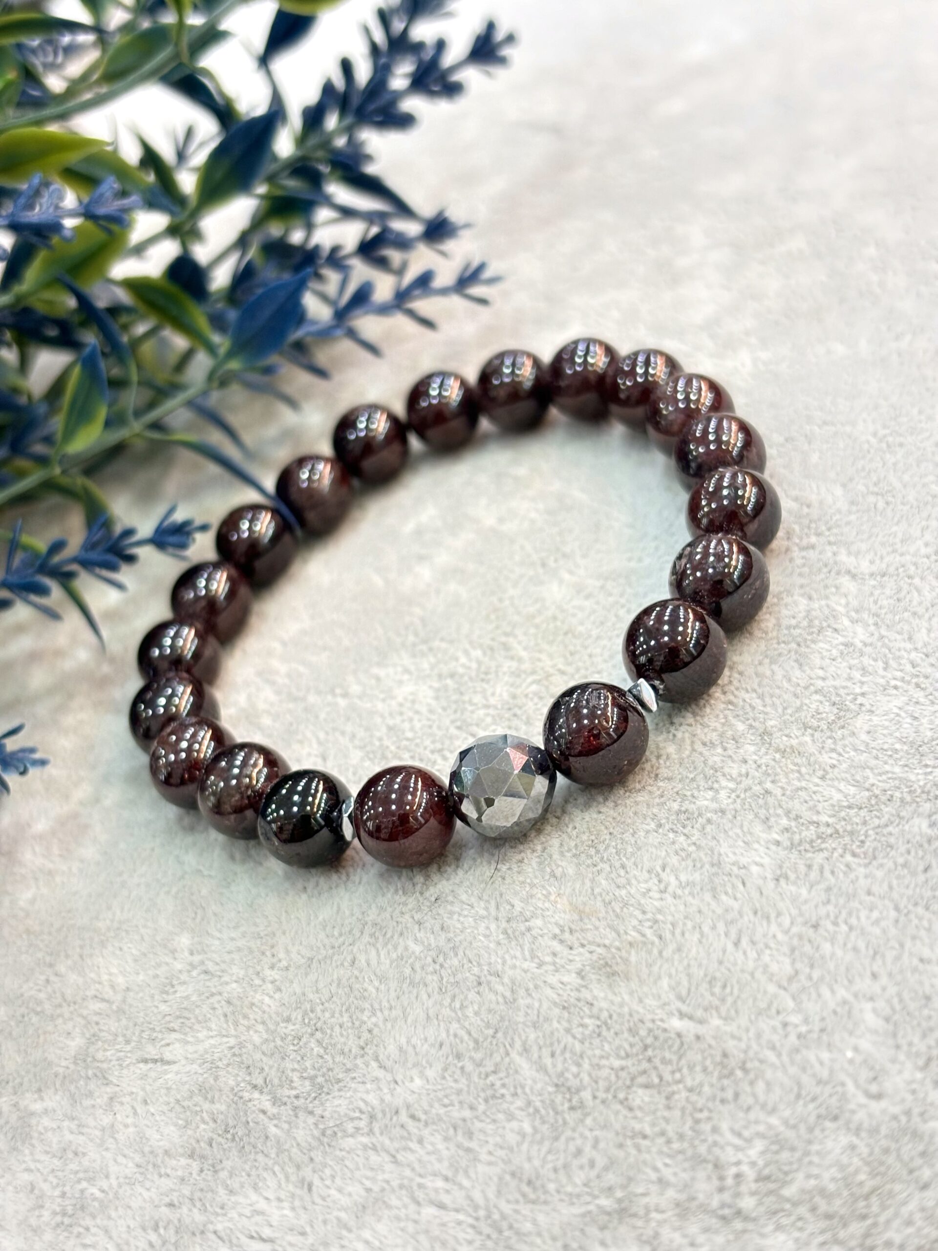 Granat Lal Terahertz Natural Stone Bracelet
