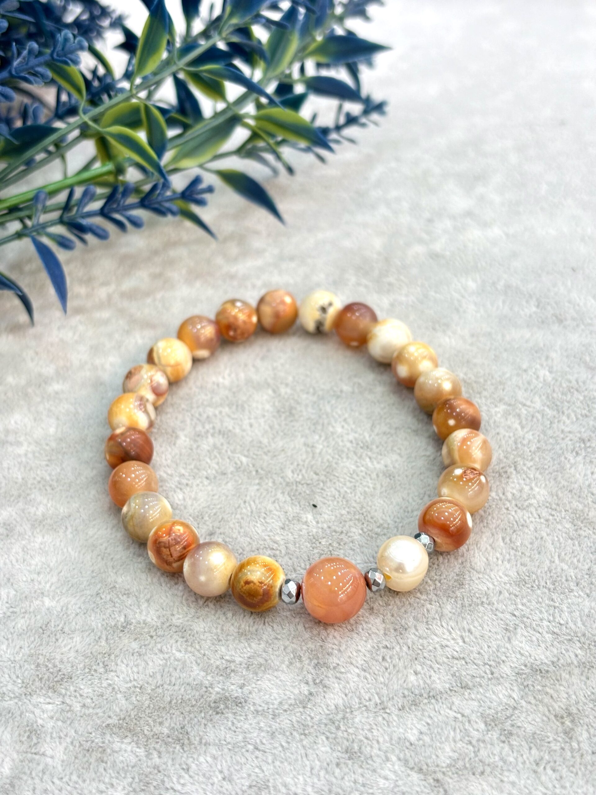 Agate Pearl Natural Stone Bracelet