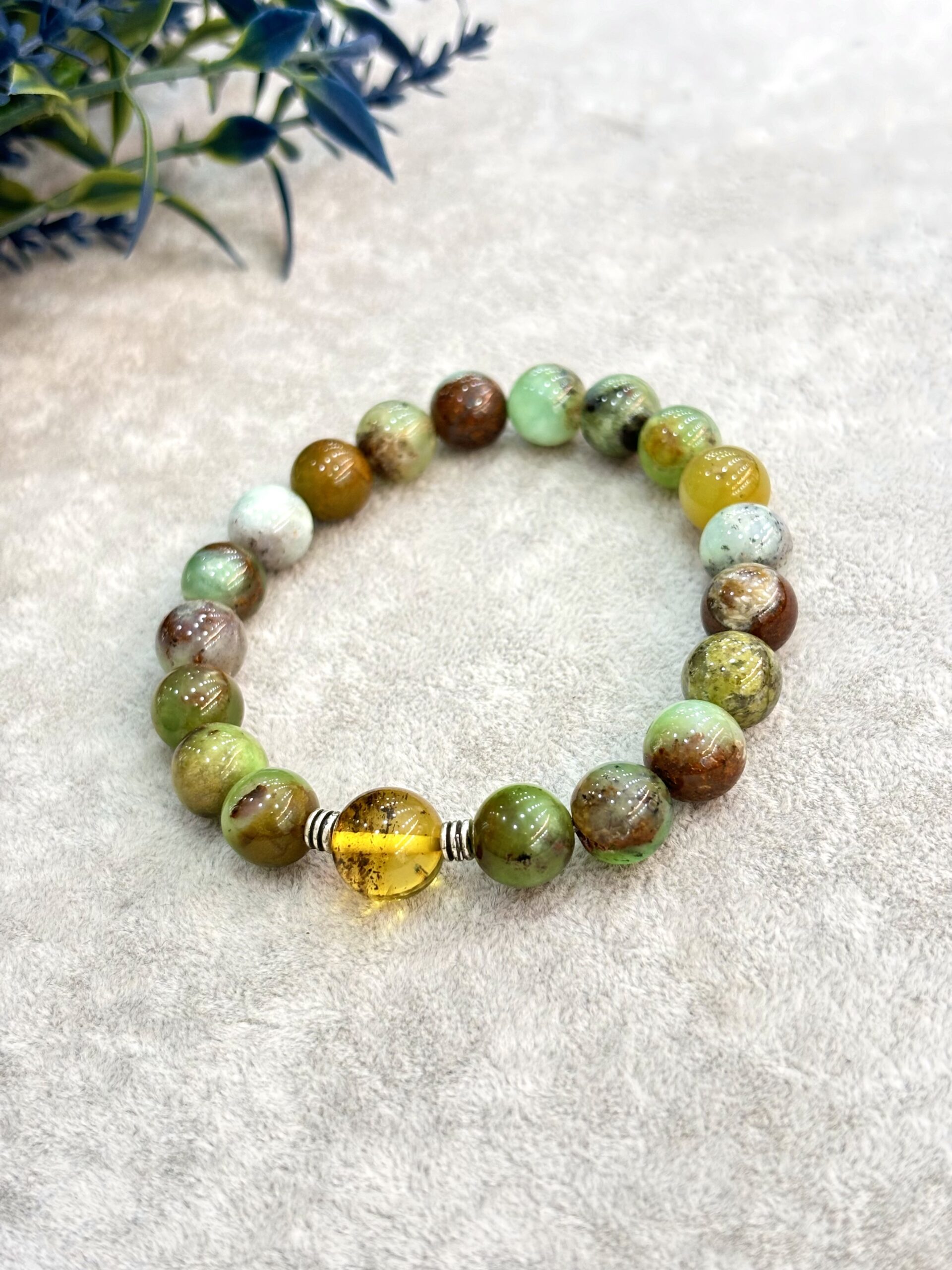 Amber Krizopras Natural Stone Bracelet