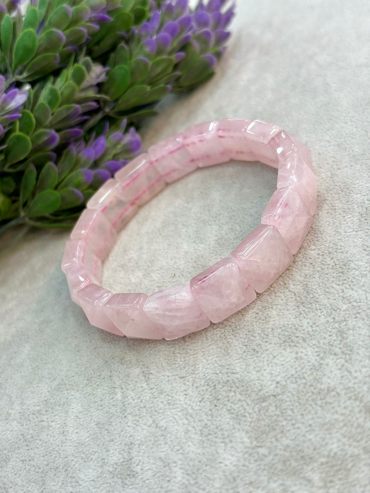 Pink Quartz Natural Stone Rolex Bracelet