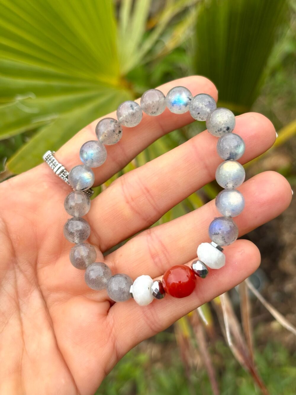 Labradorit - Ay Taşı - Akik Doğal Taş Bileklik