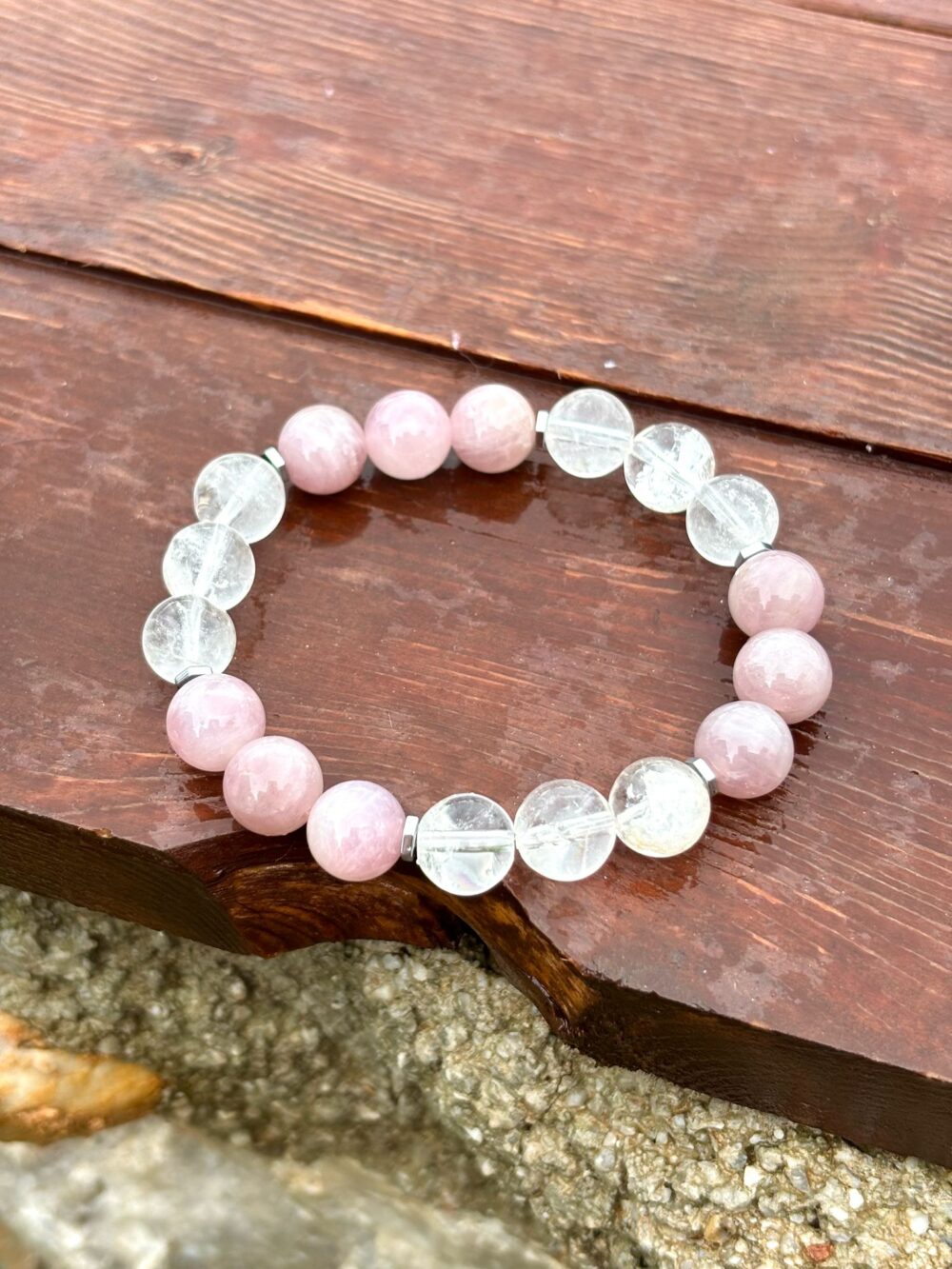 Pembe Kuvars - Kristal Kuvars Doğal Taş Bileklik