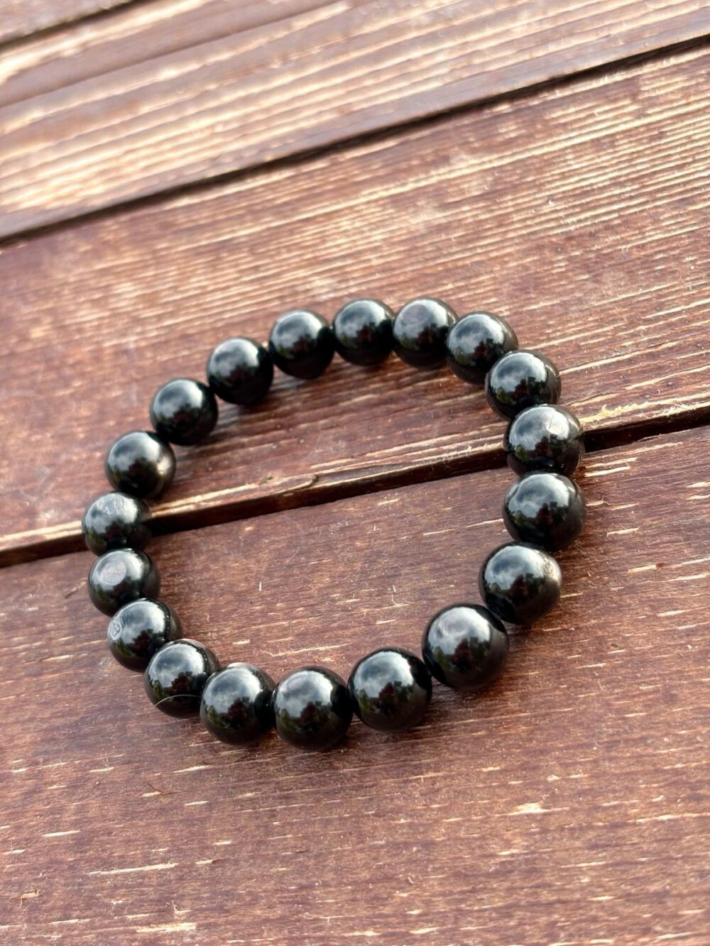 Silver Obsidyen Doğal Taş Özel Kesim Bileklik