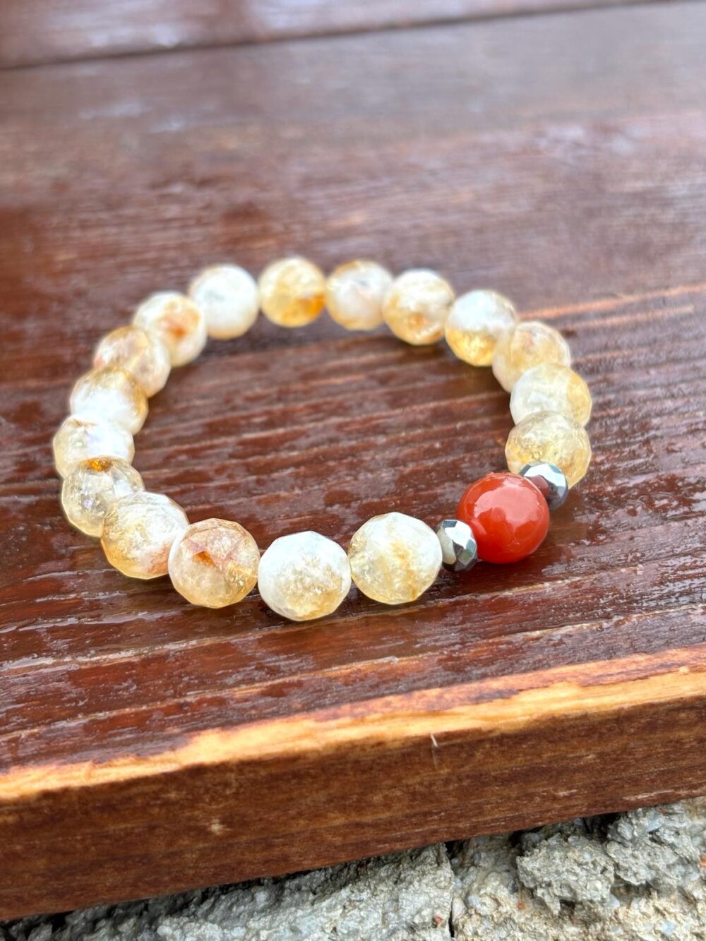 Sitrin - Akik Doğal Taş Bileklik