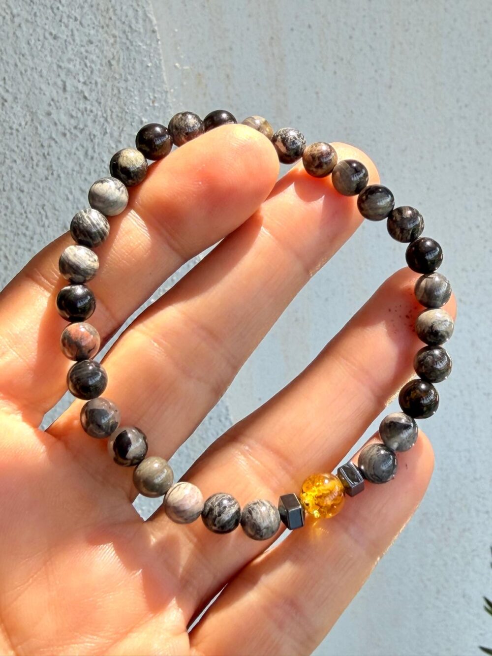 Jasper - Kehribar Doğal Taş Bileklik